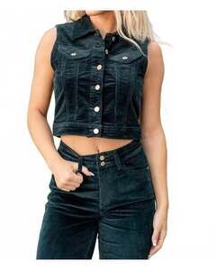 Judy Blue Emerald Green Corduroy Button-Up Vest